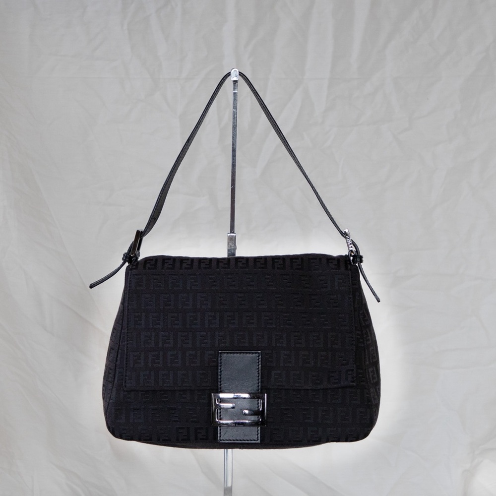 Fendi Black Zucchino Mama Baguette